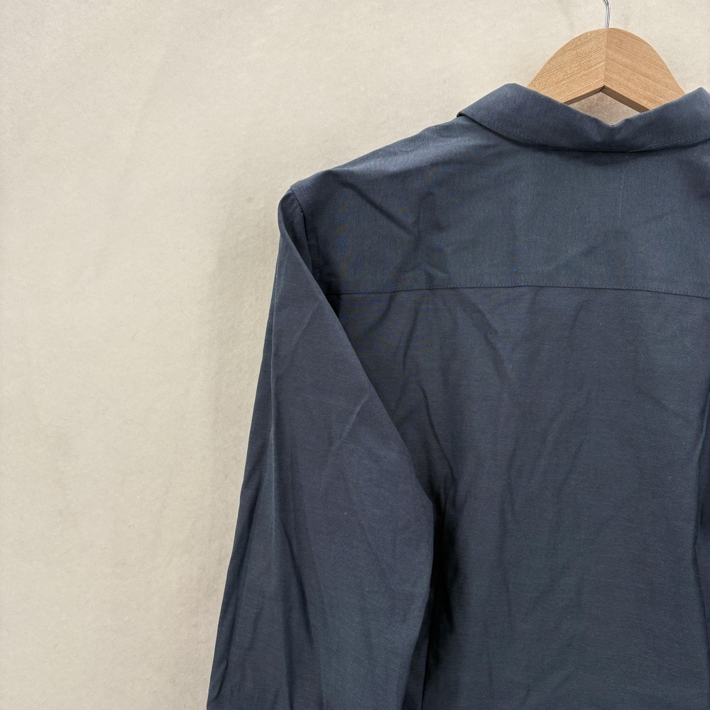 Eddie Bauer Button Up Shirt Womens L Tall Blue Wrinkle Free Shaped Fit Stretch - Picture 13 of 15